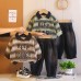 Striped long sleeved two-piece baby and children's clothing set