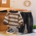 Striped long sleeved two-piece baby and children's clothing set