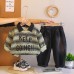 Striped long sleeved two-piece baby and children's clothing set