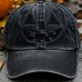 Halloween Pumpkin Smile Embroidered Baseball Cap, Washed Vintage Outdoor Sun Protection Duckbill Hat