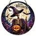 Halloween Wooden Round Pumpkin Sign Plaque Door Hanging Decor for Halloween Party Wooden Front Door Sign