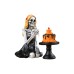 Festive Skull Girl Statue Decoration for Halloween Home Skeleton Scene Resin Craft