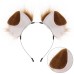 Handmade Plush Folded Ear Dog Headband Animal Ears Hair Accessory Cosplay Dog Ears Performance Tail Accessories