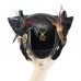 Punk Stage Performance Caribbean Pirate Costume Halloween Faux Leather Pirate Hat with Gear and Feather Triangular Hat