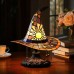 Halloween Witch Hat Lamp Resin Decor USB Plug Light Decoration