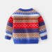 Casual Knitwear for Boys with Vintage Plaid Pattern, Long Sleeve, Pullover Top