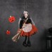 Halloween Hanging Decoration Witch Apron with Broomstick Pendant Toy for Bar, Cute Hanging Ornament for Pranks