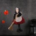 Halloween Hanging Decoration Witch Apron with Broomstick Pendant Toy for Bar, Cute Hanging Ornament for Pranks