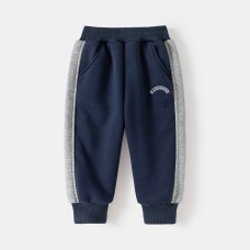 Fleece Lined Pants Thickened Sweatpants Warm Casual Pants for Kids
