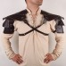 Medieval Viking Men's Feathered Single-Shoulder Armor Strap Cosplay Halloween Costume Prop