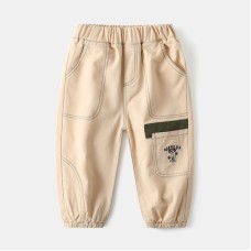 Embroidered patchwork pants