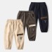 Embroidered patchwork pants