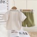 Flip collar short sleeved thin baby two-piece set