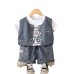 Cowboy short sleeved three piece children's summer outfit