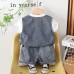 Cowboy short sleeved three piece children's summer outfit