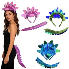 Holiday Children's Hat Hairband, Halloween Headwear, Snowflake Headband for Girls, Cute Dinosaur Christmas Party Accessory