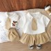 College style tie short sleeved two-piece set