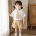 College style tie short sleeved two-piece set
