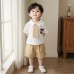 College style tie short sleeved two-piece set