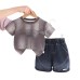 College style tie short sleeved two-piece set