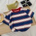 Children's pure cotton striped T-shirt