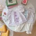 Baby bow short sleeved two-piece set