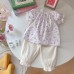 Baby bow short sleeved two-piece set