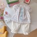 Baby bow short sleeved two-piece set