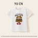 Cute Kids' T-Shirt with Burger Print, Short Sleeve