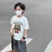Cute Kids' T-Shirt with Burger Print, Short Sleeve