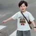 Cute Kids' T-Shirt with Burger Print, Short Sleeve