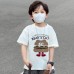 Cute Kids' T-Shirt with Burger Print, Short Sleeve