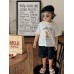 Fun Cartoon Children's Letter Duck Print Short Sleeve