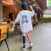 Girls' Loose Short Sleeve Oversized T-Shirt