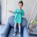 Cute Girls' Short Sleeve T-Shirt Top for Kids Mid-Length Casual Style