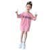 Cute Girls' Short Sleeve T-Shirt Top for Kids Mid-Length Casual Style