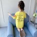 Cute Girls' Short Sleeve T-Shirt Top for Kids Mid-Length Casual Style