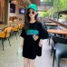 Girls' T-Shirt Dress Short Sleeve Loose Mid-Length Top for Kids