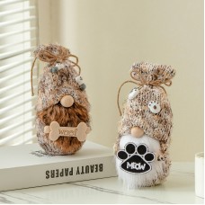 New DOG Plush Doll Decoration Creative Dwarf Faceless Old Man Standing Holiday Figurine Toy