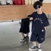 Casual Kids Boy Letter Solid Color Suit Cool Trendy Two-Piece Set