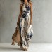 Ink printed wide leg pocket jumpsuit