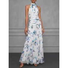 Hanging neck printed dress