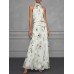 Hanging neck printed dress