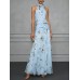 Hanging neck printed dress