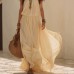 Hanging neck and waist cinching dress