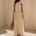 Hanging neck and waist cinching dress