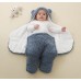 Infant Lamb Velvet Cotton-Filled Swaddle Blanket Newborn Anti-Startle Warm Sleep Bag Swaddle Wrap Blanket