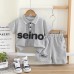 Flip collar letter casual summer clothes two-piece set