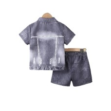 Denim Short Sleeve Set for Boys