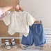 Children's summer necklace short sleeved casual two-piece set for baby boys